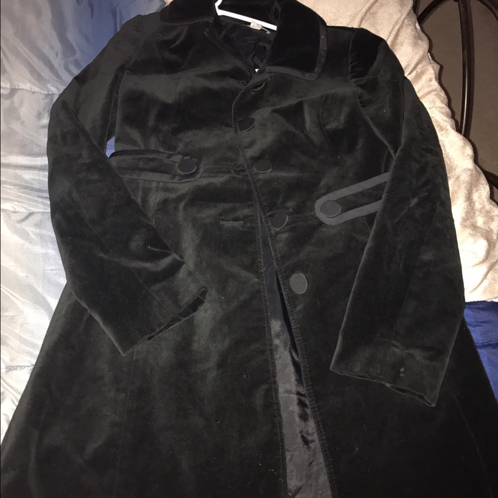 Ann Taylor Loft crushed velvet mid length coat 0