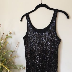 THE LIMITED Sequin Black Perfect Tank. Size Medium