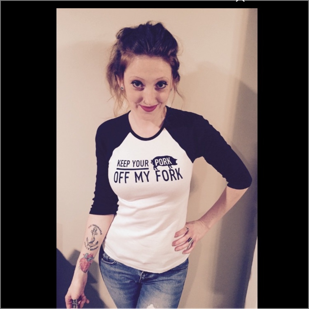 LAST ONE!! Vegetarian baseball tees!