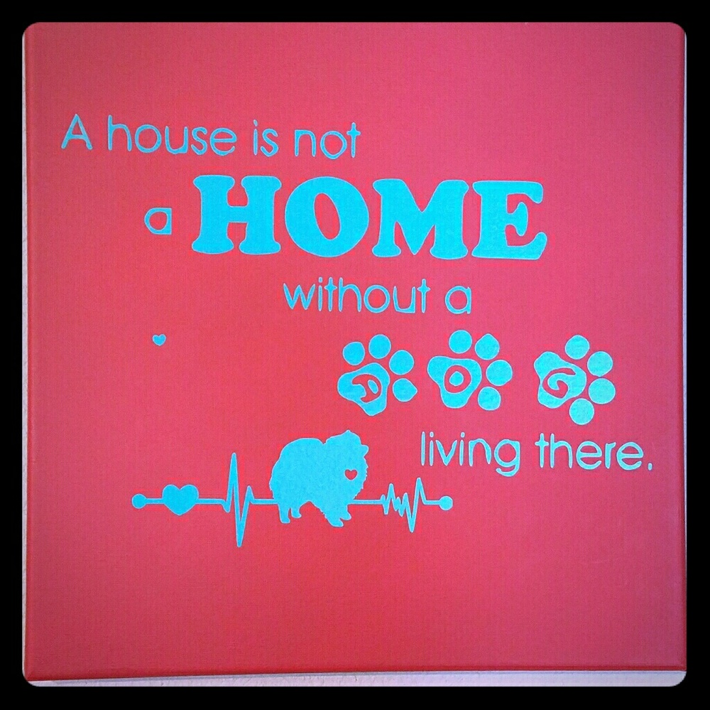 12x12 Canvas with vinyl lettering.