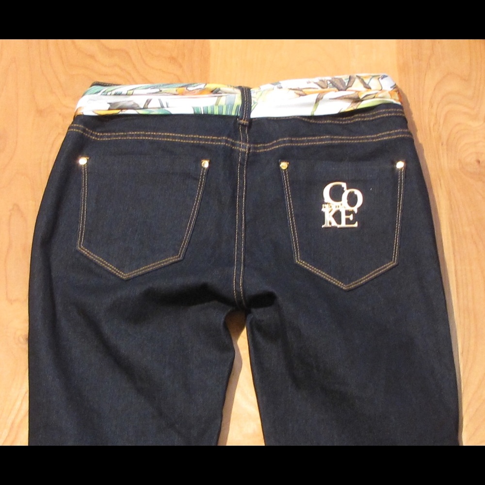 Super Cute Dark Denim Coca-Cola Jeans