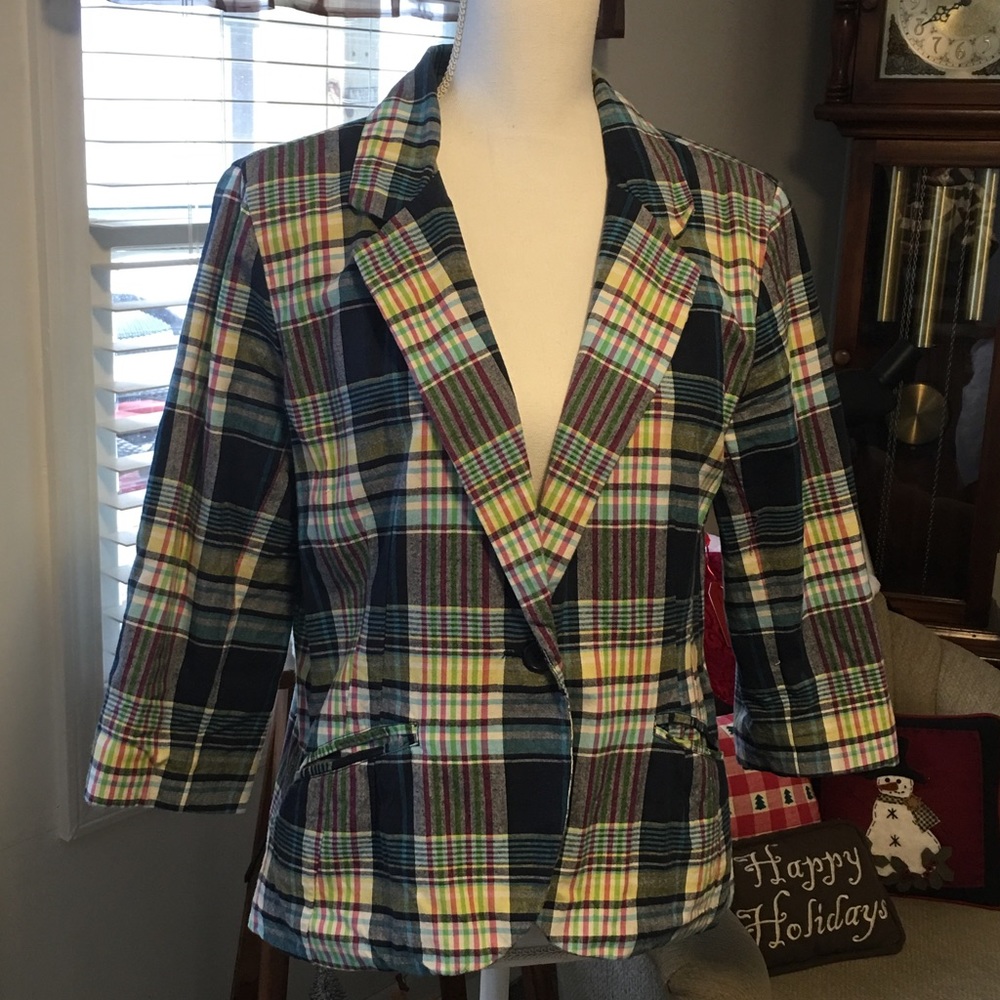 Plaid spring and summer colors blazer