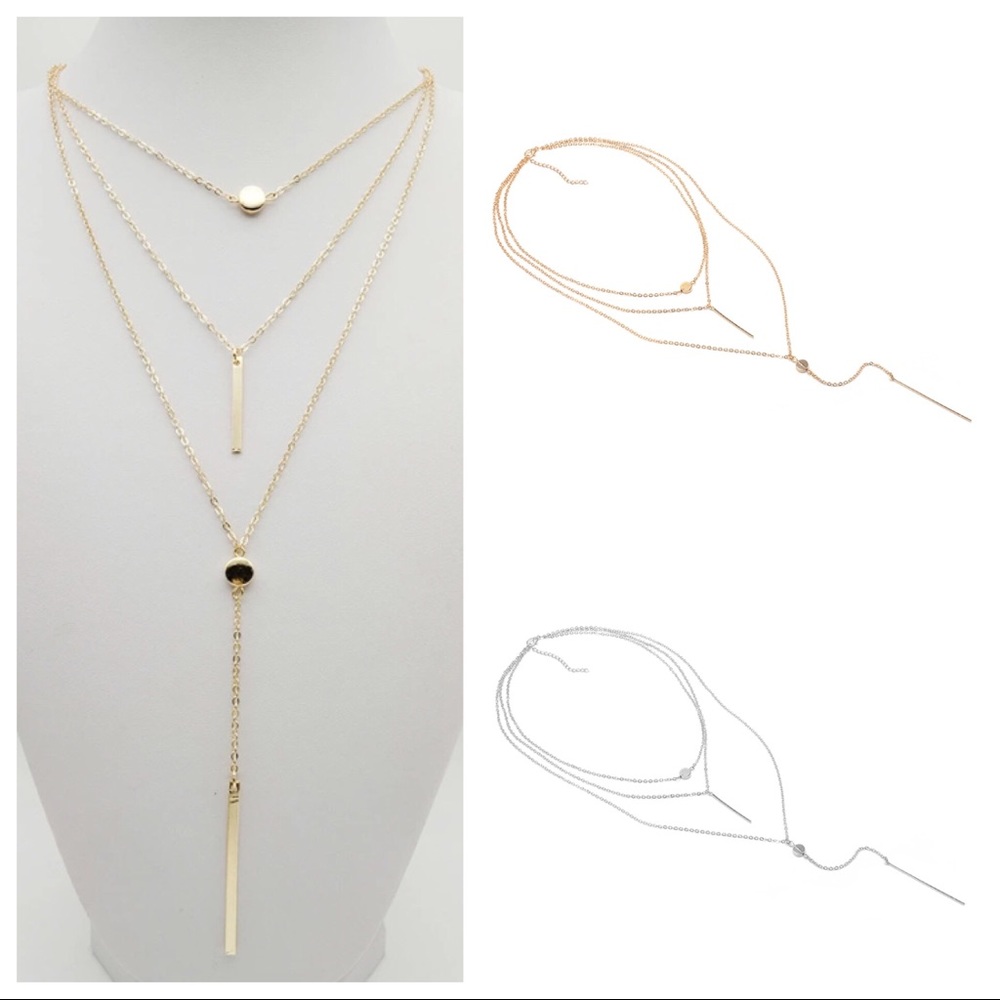 Minimalist 3 Layer Bar Necklace