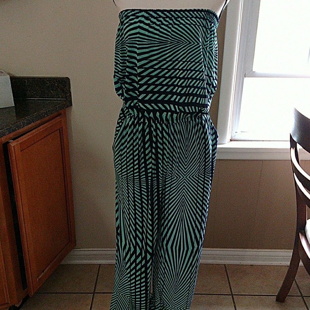Turquoise and Navy Jumpsuit