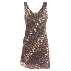 🌼Tessuto🌼 Leopard Print Evening Dress 100% Silk