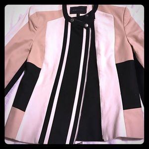 Black, white and beige jacket