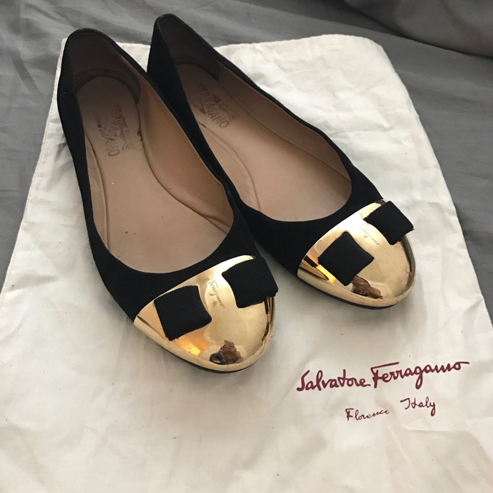 Black Ferragamo Ladies Flats