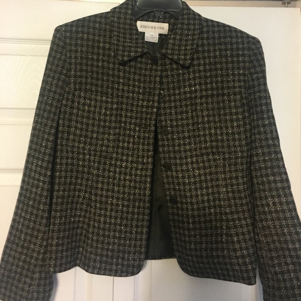 Jones New York metallic tweed blazer