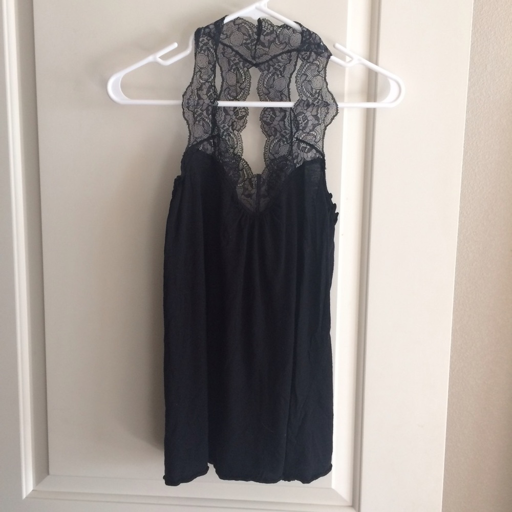 Sparkle & Fade knit and lace tank top