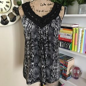 Nina & Sue Sleeveless Snake Skin Print Top