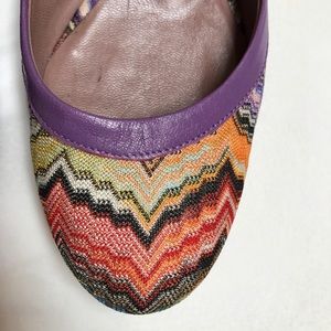 Missoni Shoes - Missoni zig zag ballet flats purple leather trim Missoni Shoes - Missoni zig zag ballet flats purple leather trim