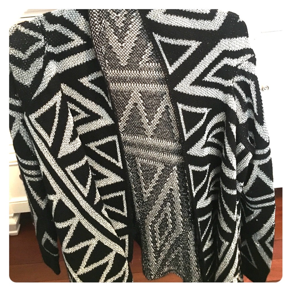 Silver and black sweater