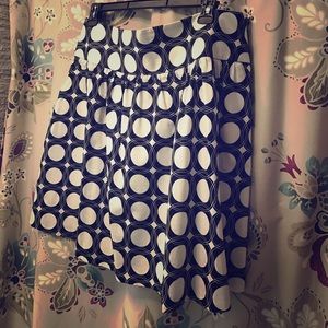 Black and white patterned skirt.