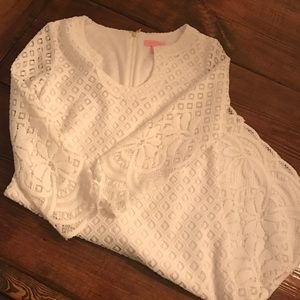 White lace Lilly Pulitzer Shift Dress