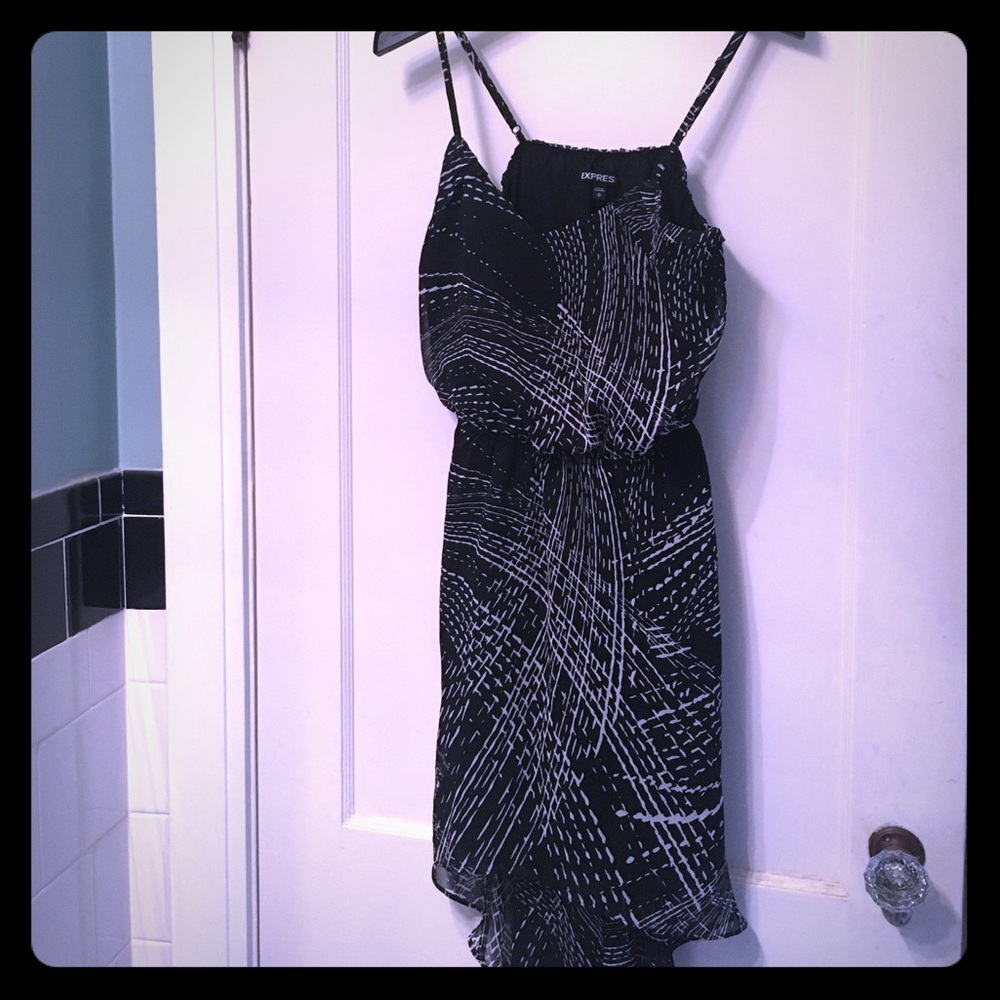 Hi-Lo Black and White Express Dress