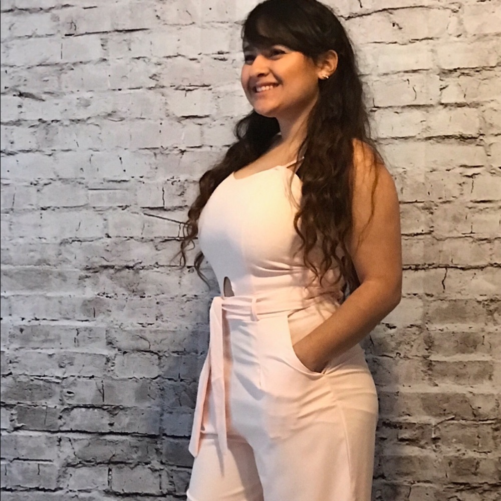 PRICE DROP! Sexy Pink Jumpsuit With Front Cutout
