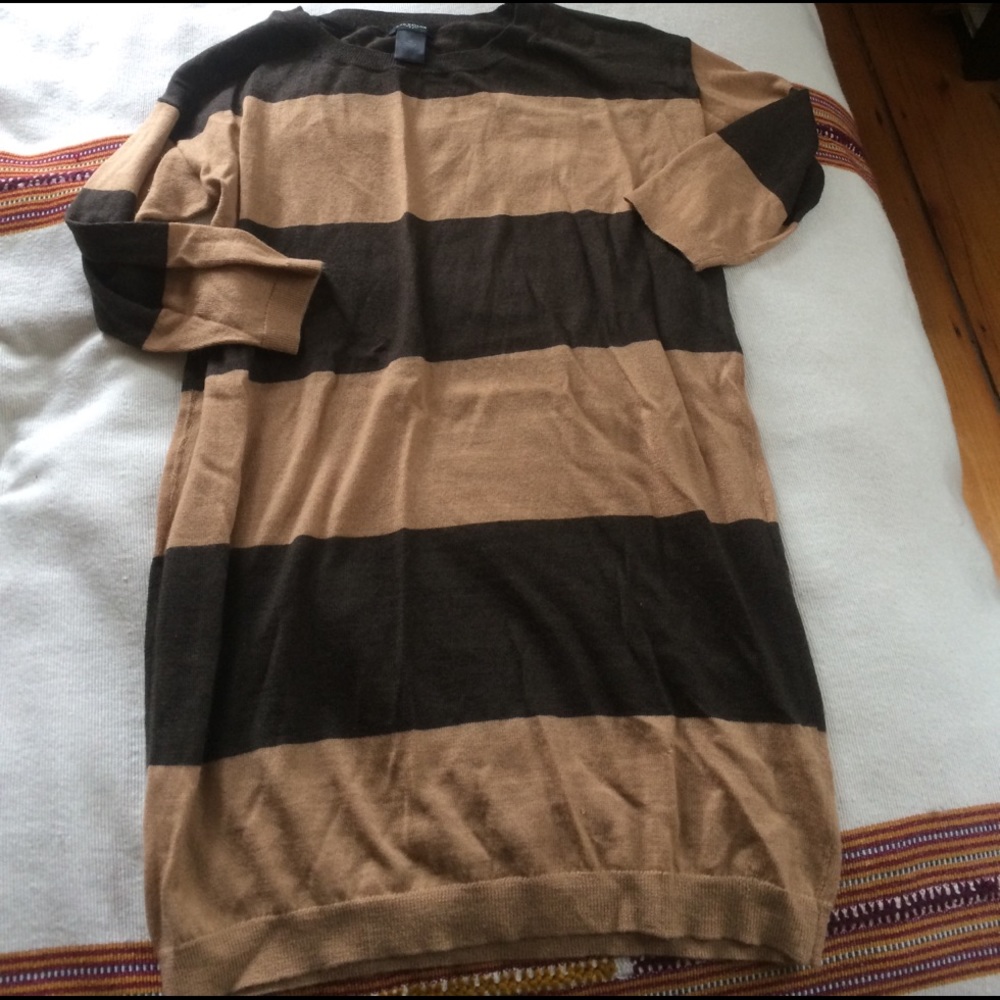 Ann Taylor, brown stripe tunic sweater