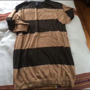 Ann Taylor, brown stripe tunic sweater