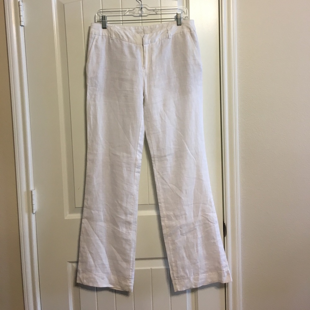 White linen pants