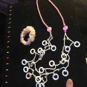 White Howlite Stone Rose Quartz Necklace/Bracelet White Howlite Stone Rose Quartz Necklace/Bracelet