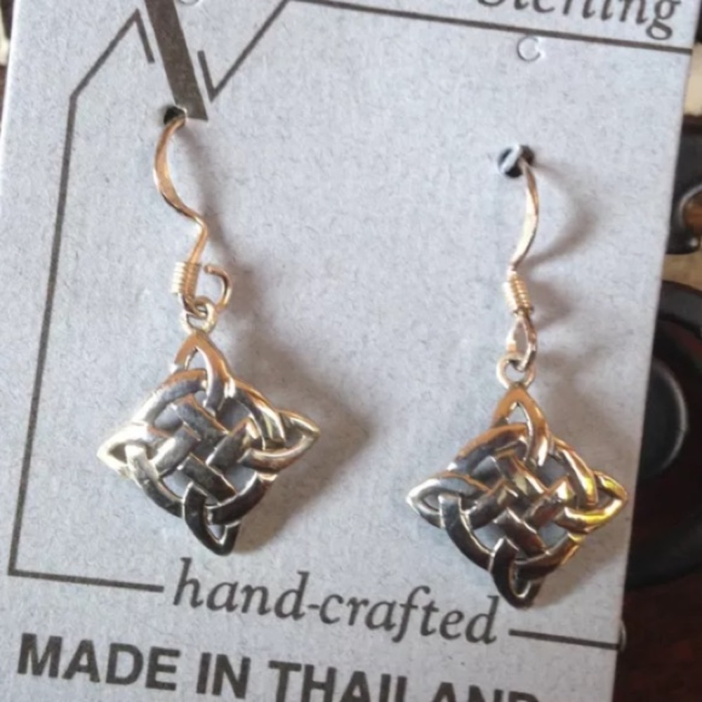 925 Sterling Celtic Knot Hook Dangle Earring