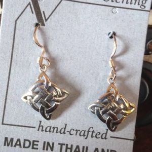 925 Sterling Celtic Knot Hook Dangle Earring