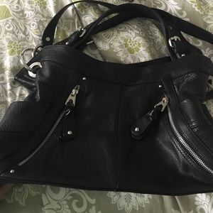 B Makowsky Black leather purse