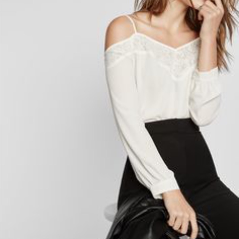 SOLD Express White Cold Shoulder Top