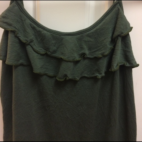 Olive Green Ruffle Tank - Picture 2 of 2