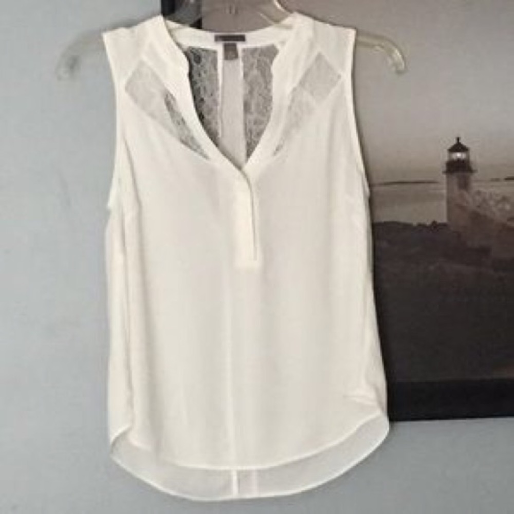 ISO: Chelsea 28 White & Lace Sleeveless Top