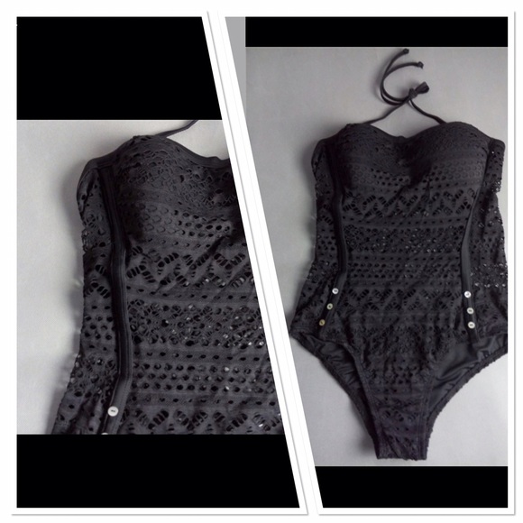 Retro Black Lace swimsuit PLUS size available - Picture 5 of 5