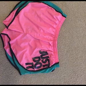 Pink and blue womens nike shorts