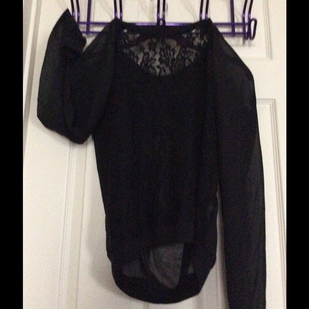 Black Sheer Lace Top