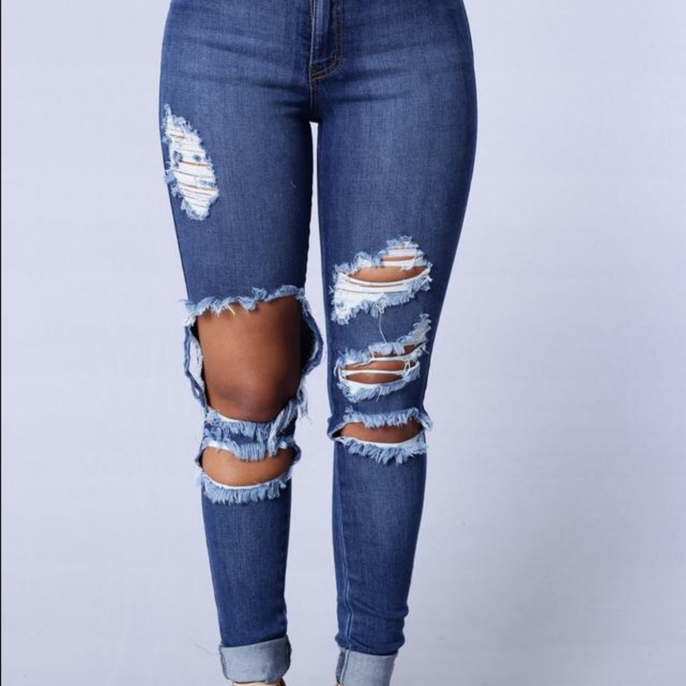 Fashion nova beach bum jeans medium blue