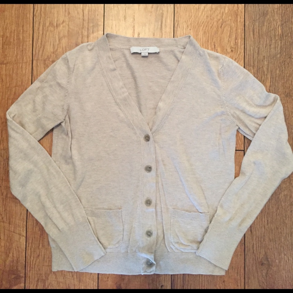 Loft light tan cardigan