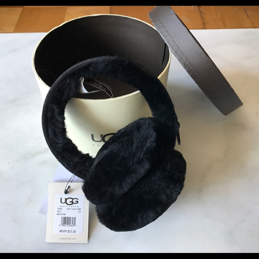 Ugg black furry earmuffs