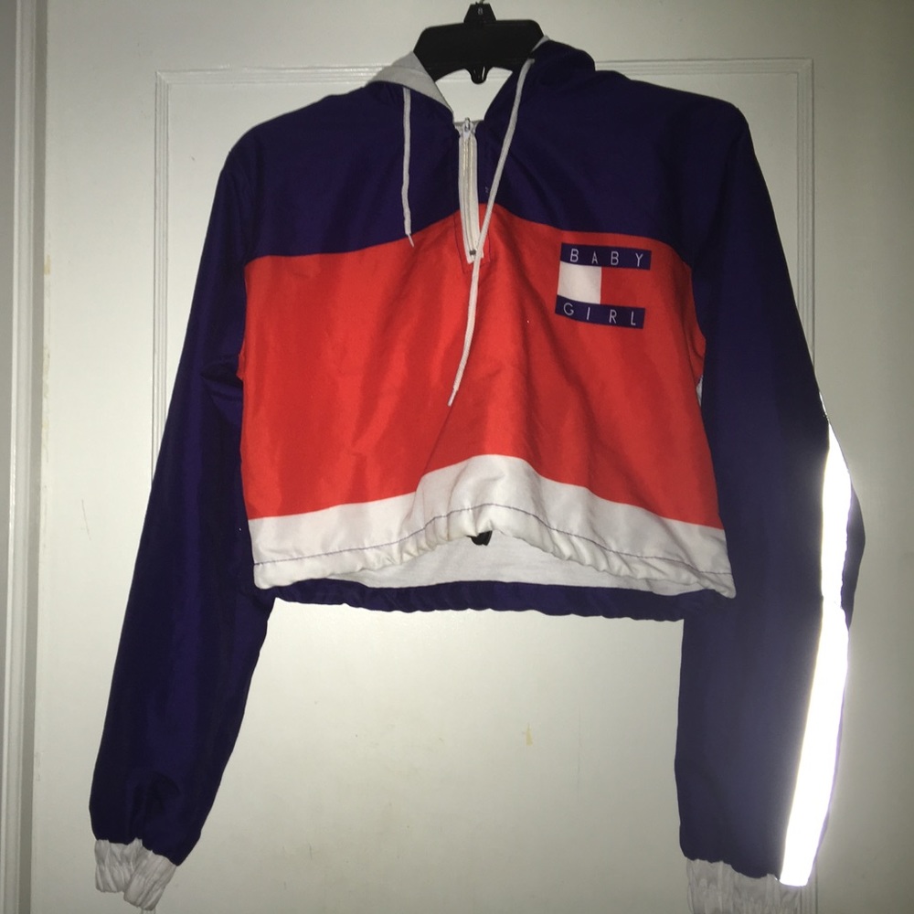 Thug ave cropped baby girl hoodie