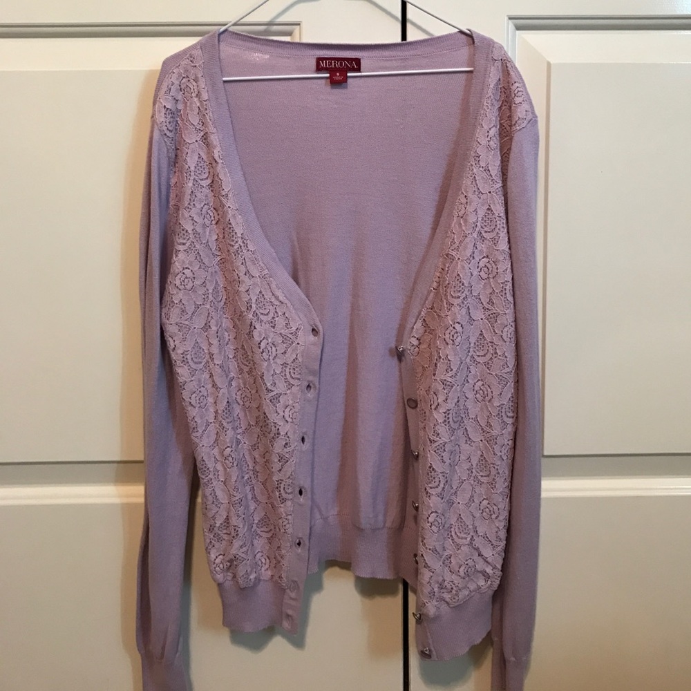 Lilac and floral cardigan