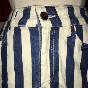 H&M Divided stripped high waited shorts