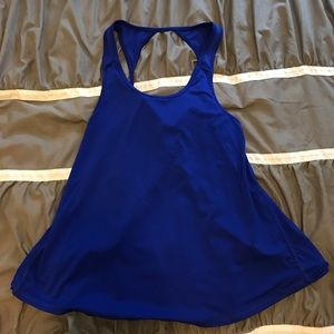 Athletic blue open back tank