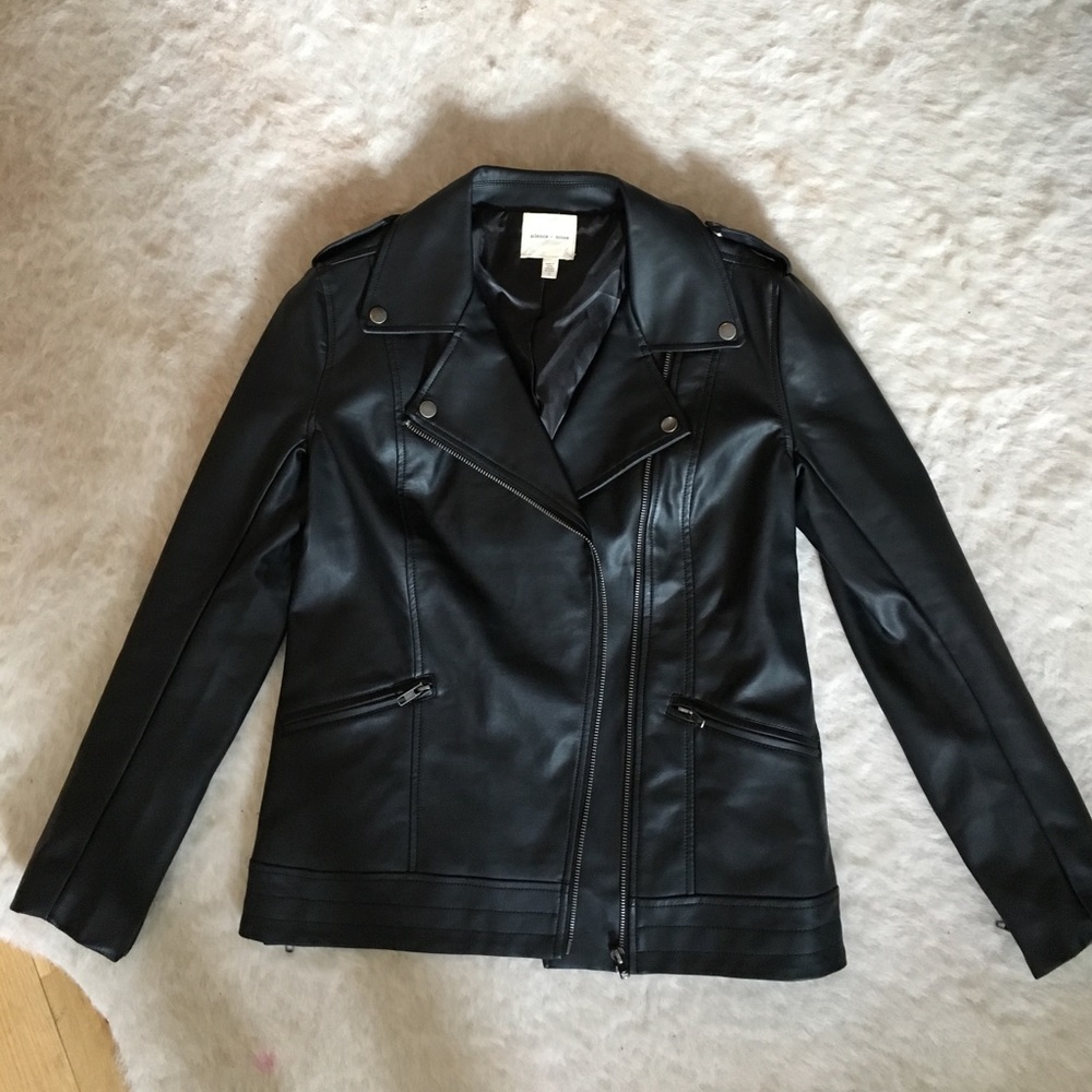 Silence and noise black faux leather jacket