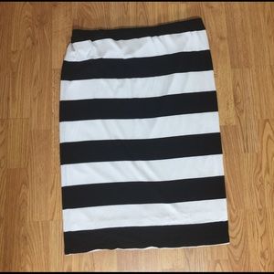 Rugby Striped Midi Pencil Skirt XL