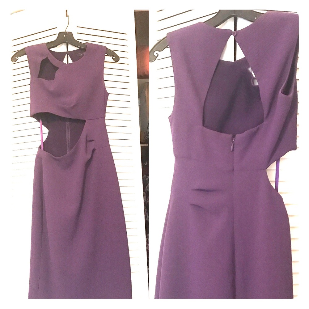Purple bcbg cutout dress