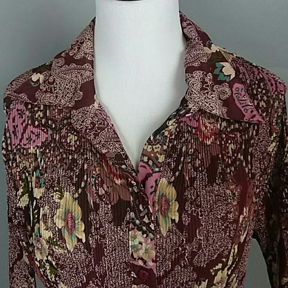 SPRING blouse pleated accordion fabric