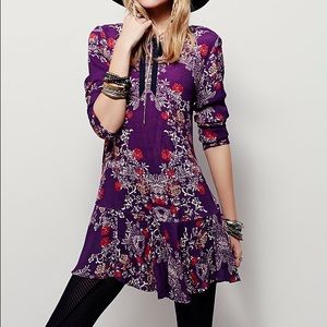 Free People Smooth Talker Printed Open-Back Tunic
