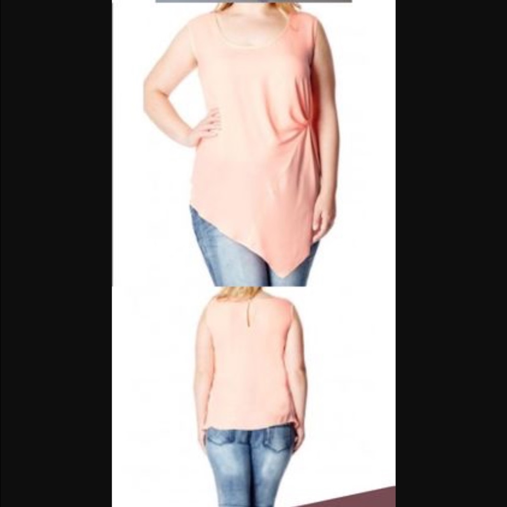 city chic orange asymmetrical top