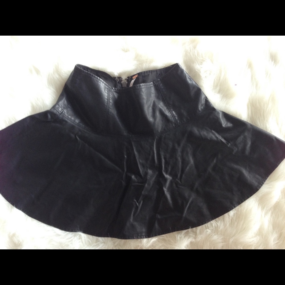 Free People Vegan Leather Trumpet Skirt