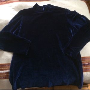 Royal blue velvet turtleneck