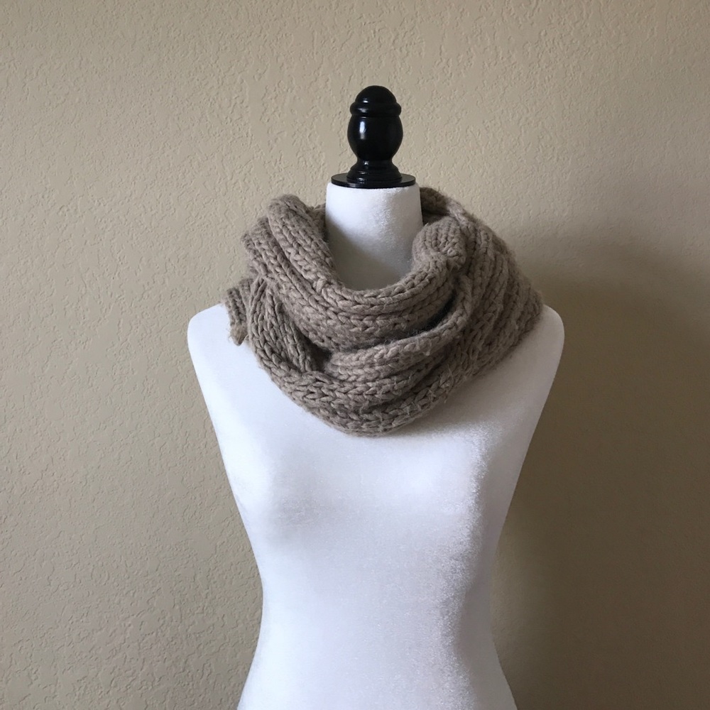 Beige Knit Scarf