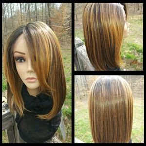 BEAUTIFUL!!!!Natural Golden Blonde/ Dark Brown WIG